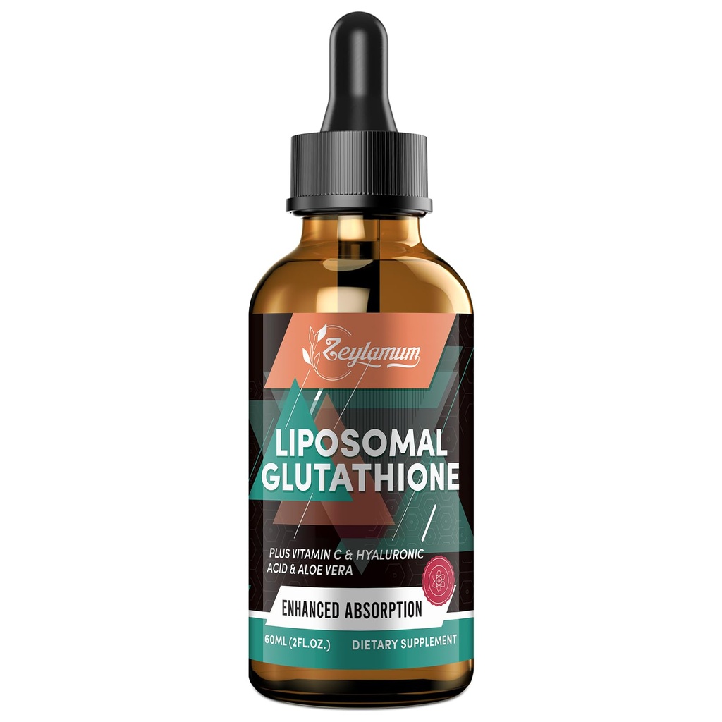 2000MG Picături lichide lipozomale glutatione, absorbţie foarte mare Ultra, detoxifiere naturală, Sistem imunitar şi Supprot*, L-glutatione, vitamina C şi acid hialuronic, capsule alternative, 2,02 OZ