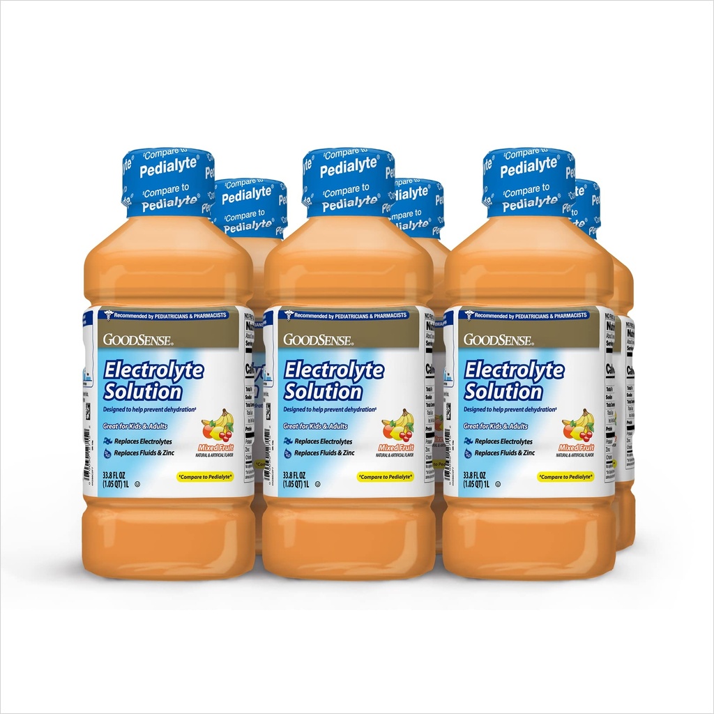 Solutie Electrolita de Fructe BuneSense - Inlocuieste Electrolitii, Fluidele si Zincul pentru Copii si Adulti, Hidratarea Bautura pentru Deshidratare, 33,8 Ounces de Fluid (Pachetul 6)