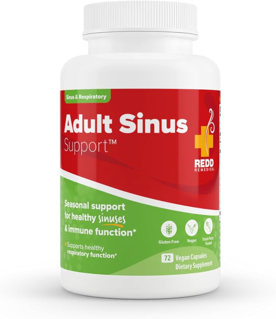Remedii roşii, suport sinusal pentru adulţi, Formula de sănătate respiratorie şi imună, 72 capsule Vegane