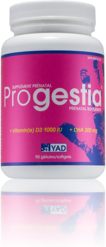 Progestia Vitamine prenatale pentru femei cu Omega-3 Acidi grasi EPA, DHA, Acid folic, Fier, Vitamine si Nutrients pentru Pre in timpul, & Post Sarcina (90 pastile 3 luni de aprovizionare).