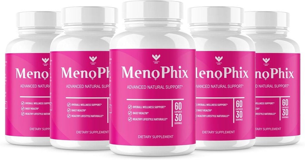 (5 AMBALAJ) MenoPhix Menopauza Capsule de suport natural - Meno Phix Supliment, Meno Phix Menopauza, MenoPhix Suplimente pentru Femei Suport Natural, MenoPhix Recenzii (300 capsule) 5 Luna de aprovizionare