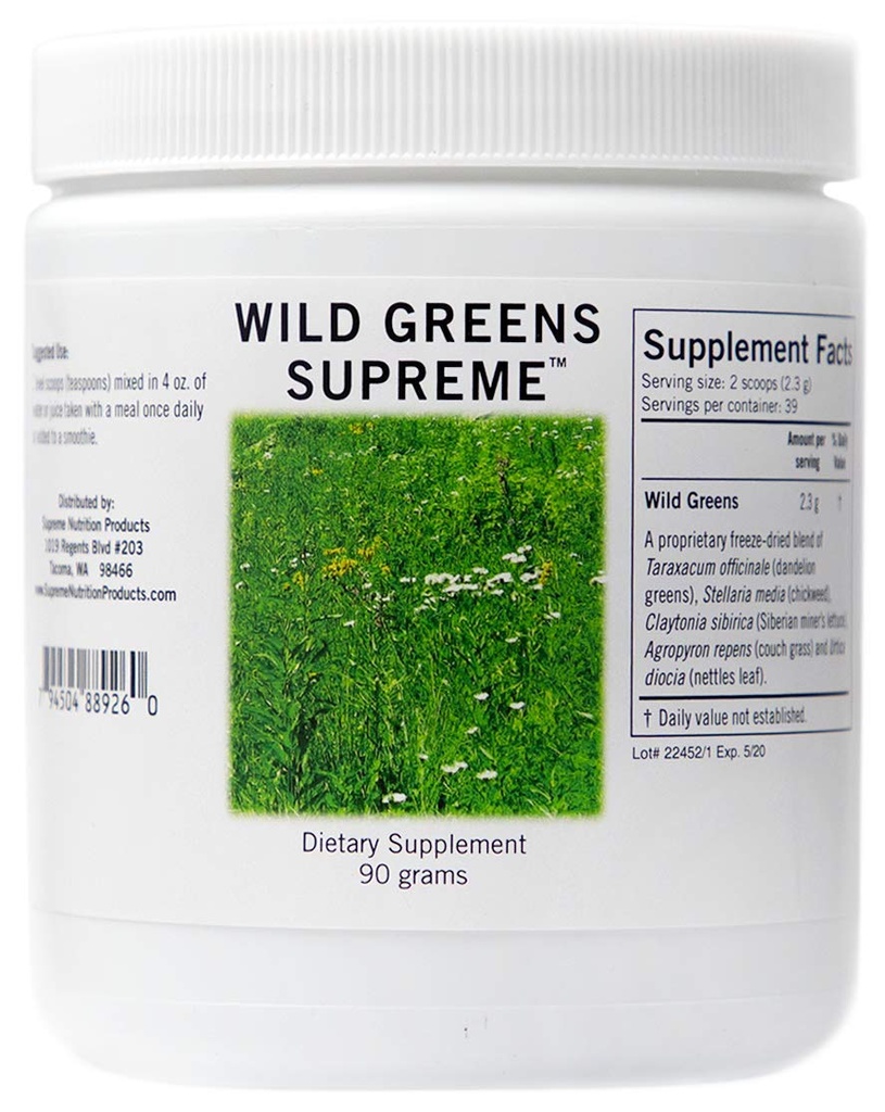 Nutriție supremă Verzi sălbatici Supreme, Pure 90 Grams Combinație Herbal pulbere
