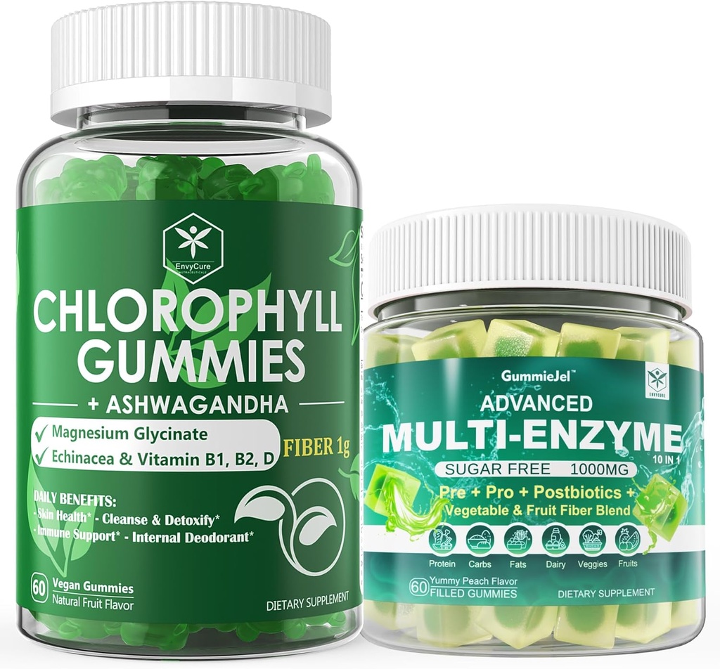 Enzime digestive Gumies & Clorofill Fiber Gummies Bundle