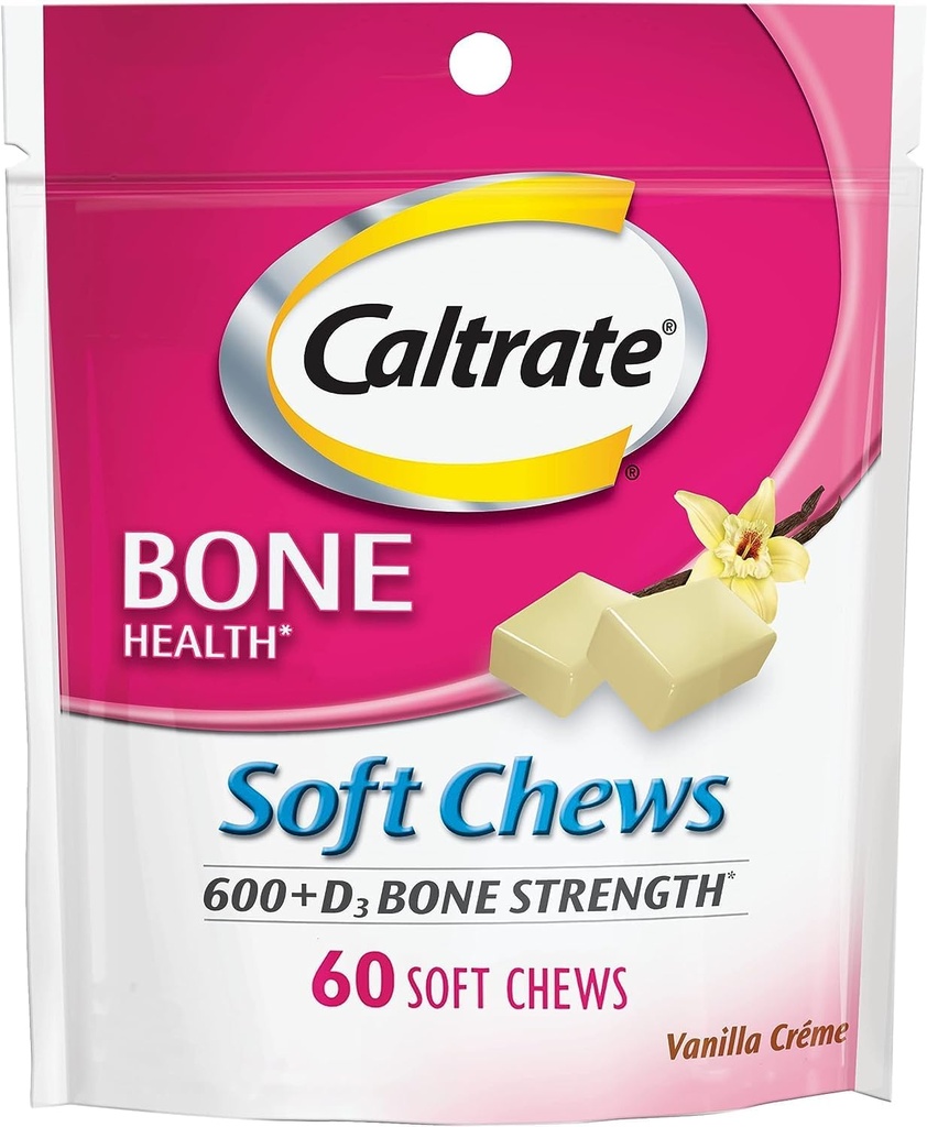 Caltrat calciu & vitamina D Soft Chews Vanilla Creme 60 Fiecare (Pachet de 2)