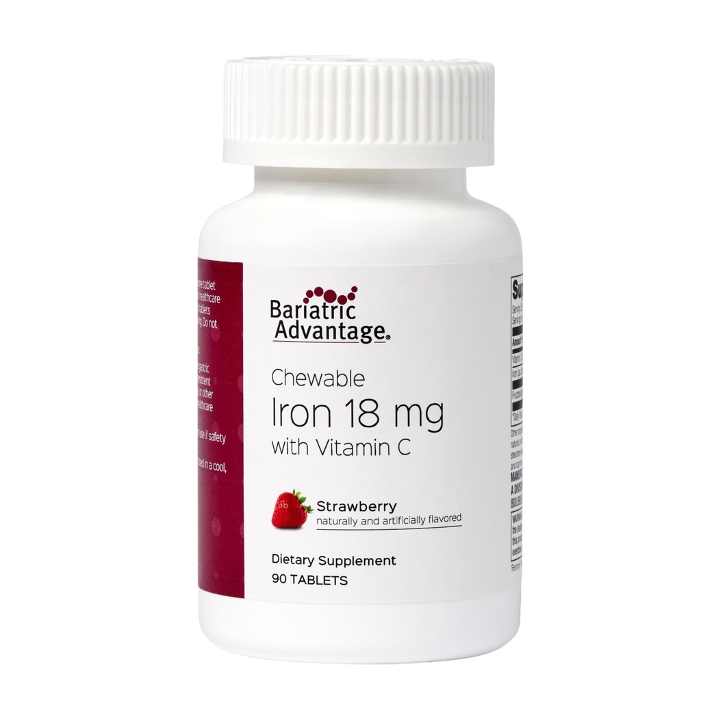 Bariatric Avantaj Fier 18 mg cu vitamina C masticabile - Căpșuni - 90 comprimate
