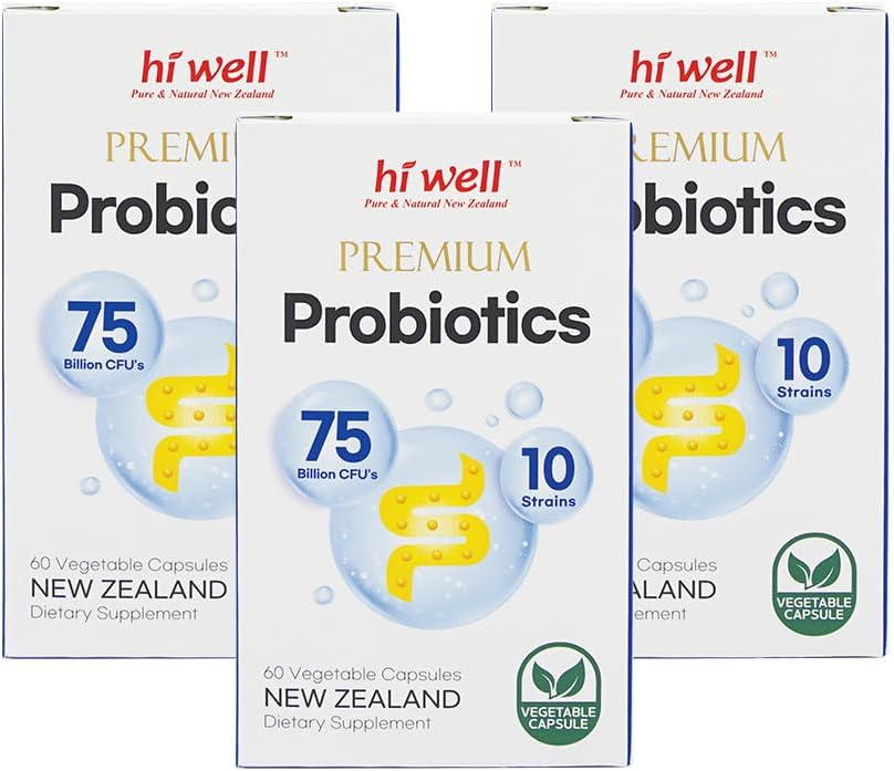 (Pachet de 3) Hi Probiotice Premium 60 Capsule vegetariene