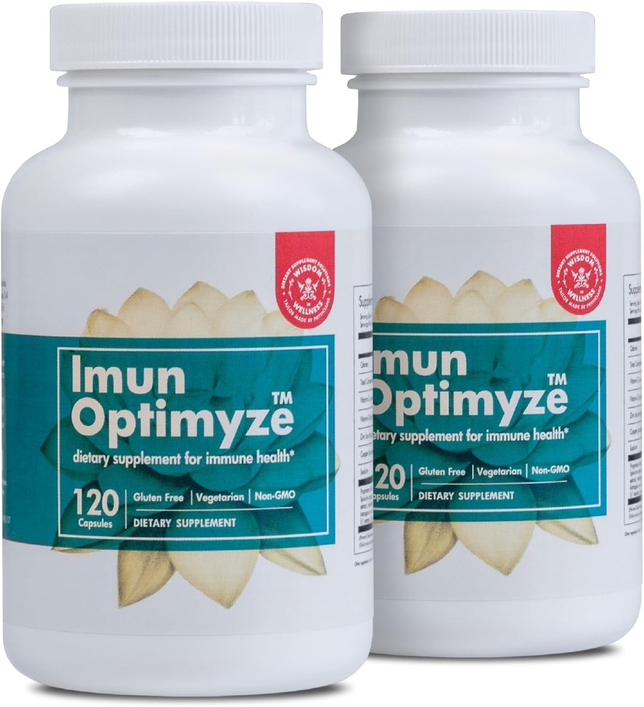 Immune OPTIMIZE - Suplimentul de suport al sistemului imunitar - 120 capsule 2-pack - Complex de echilibru pentru suport imunitar - Capsule cu vitamine multiple pentru adulți - Supliment fără gluten și fără OMG