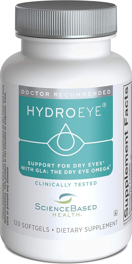 Hidro-Eye Softgels - Relief pentru ochi uscat - Caracteristici GLA, EPA, DHA și alte Nutrients cheie - 120 Conte