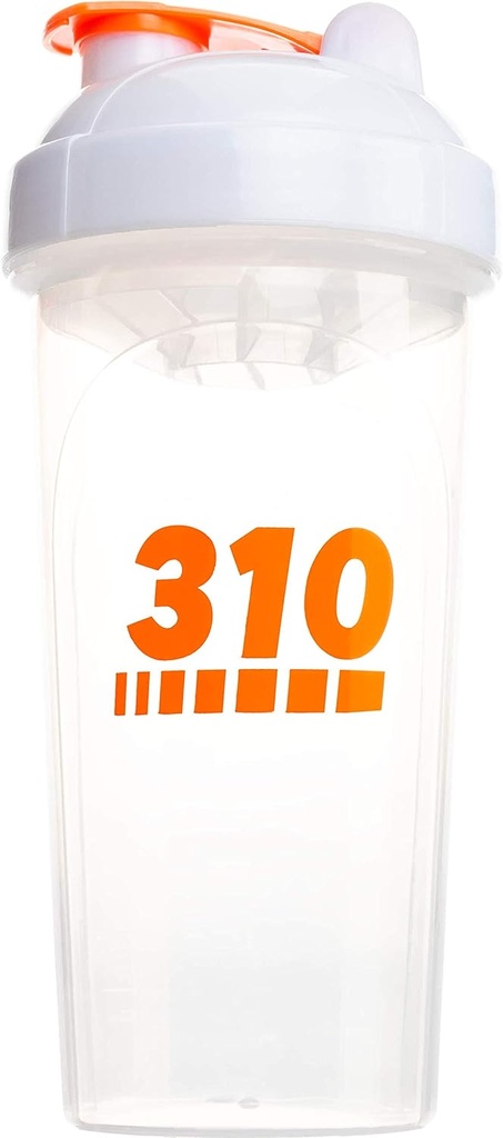 310 Nutriție Shaker Proteine flacon de schimb de masă Blender Cupa pentru amestecarea pulberilor de proteine, Lemonade Mix și Pre Workout (Clear w/White Lid)