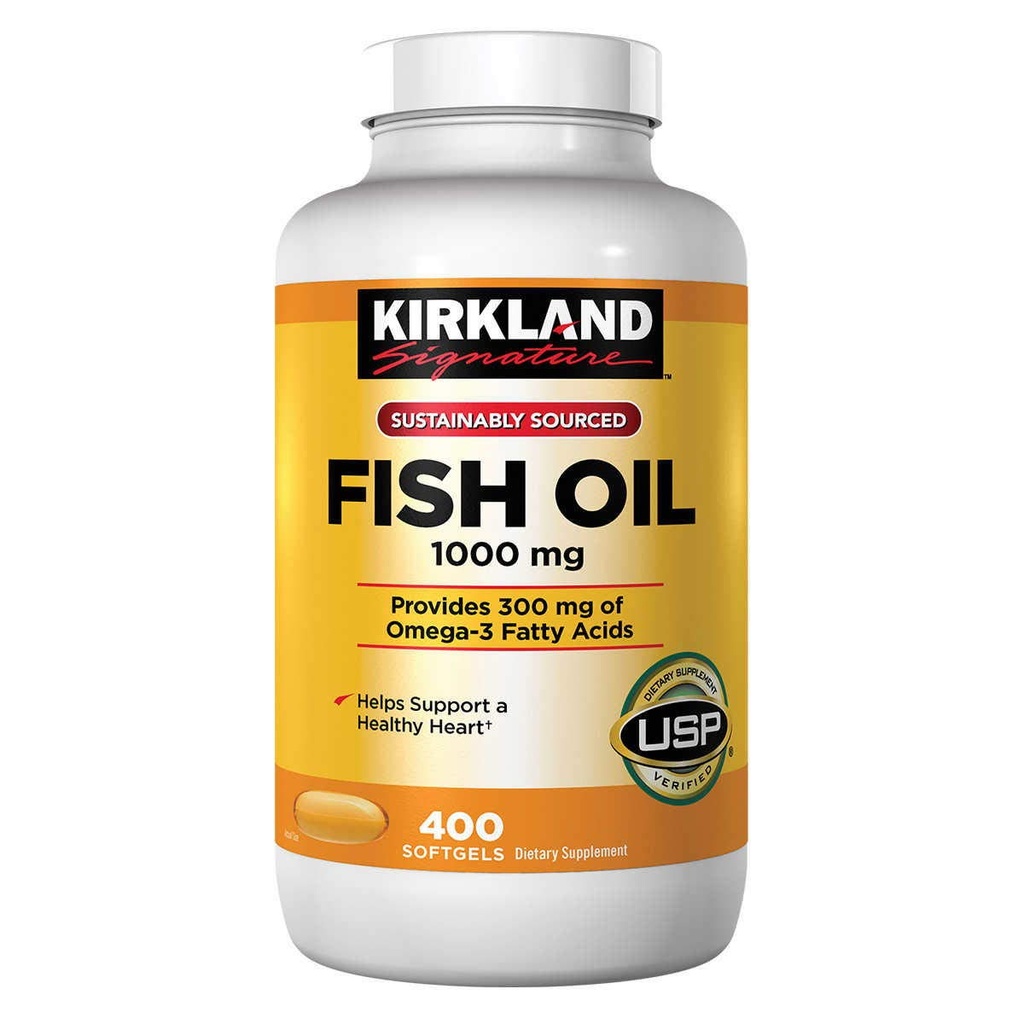 Kirkland Signature Fish Oil 1000 mg, 400 Softgels (2 ambalaj)