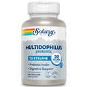 SOLARAY Multidofil 12 tulpina Probiotic 20 Miliarde CFU, Probiotice pentru sanatate digestiva si suport de sanatate, Inulina prebiotica, Nu lactate, 50 Serv, 100 VegCaps