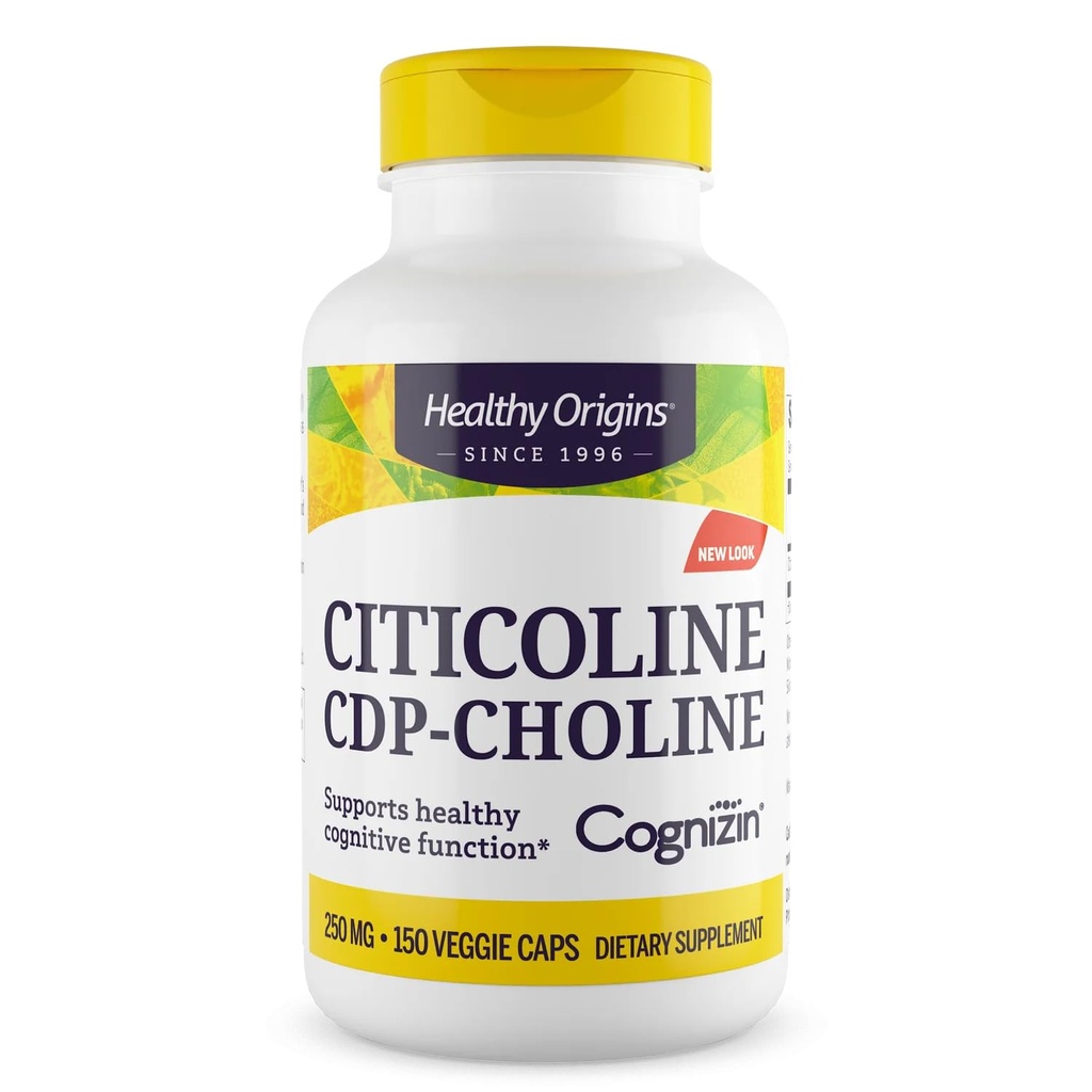 Origini sănătoase Cognizin (Citicalină), 250 mg - Suplimentul cerebral pentru memorie cu CDP colină de citicalină - Choline - non-GMO, Supliment Vegan & Gluten-Free - 150 Capsule vegetale