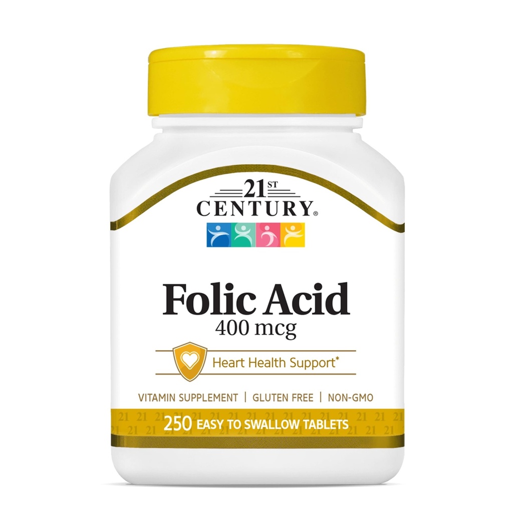 21st Century Folic Acid 400 mcg comprimate, 250 Conte