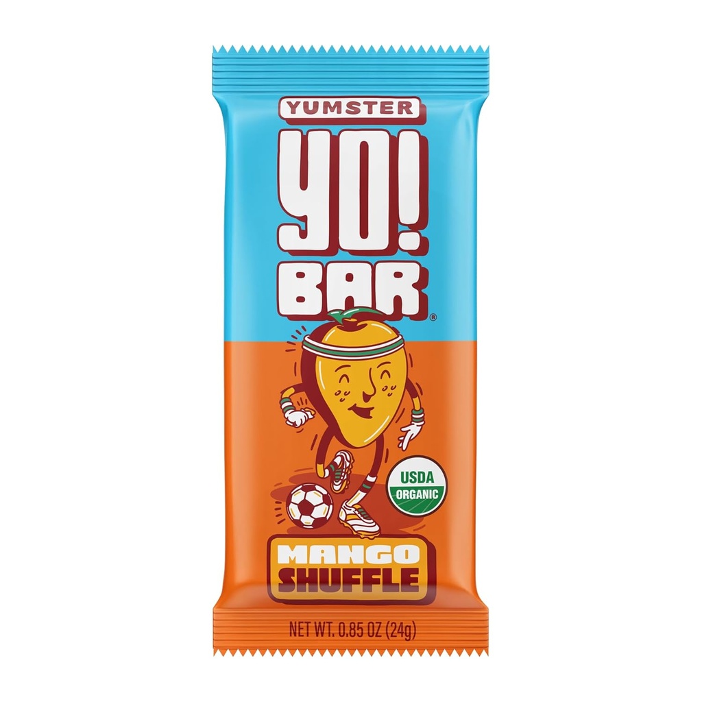 Yo! Bar de Bearded Brothers Vegan Organic Kids Bar, Mango (25 Bars) - Gluten Free, Paleo și Whole 30 