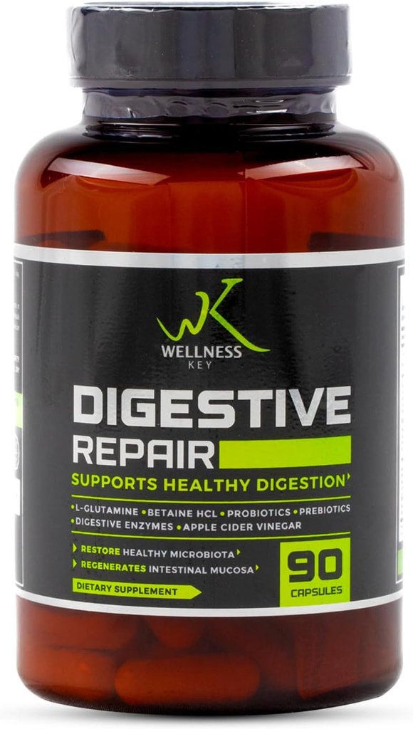 Reparare digestivă 5-in-1 plus 7 Enzime digestive și 6 Probiotice strine cu 3 miliarde CFU + Probiotic 