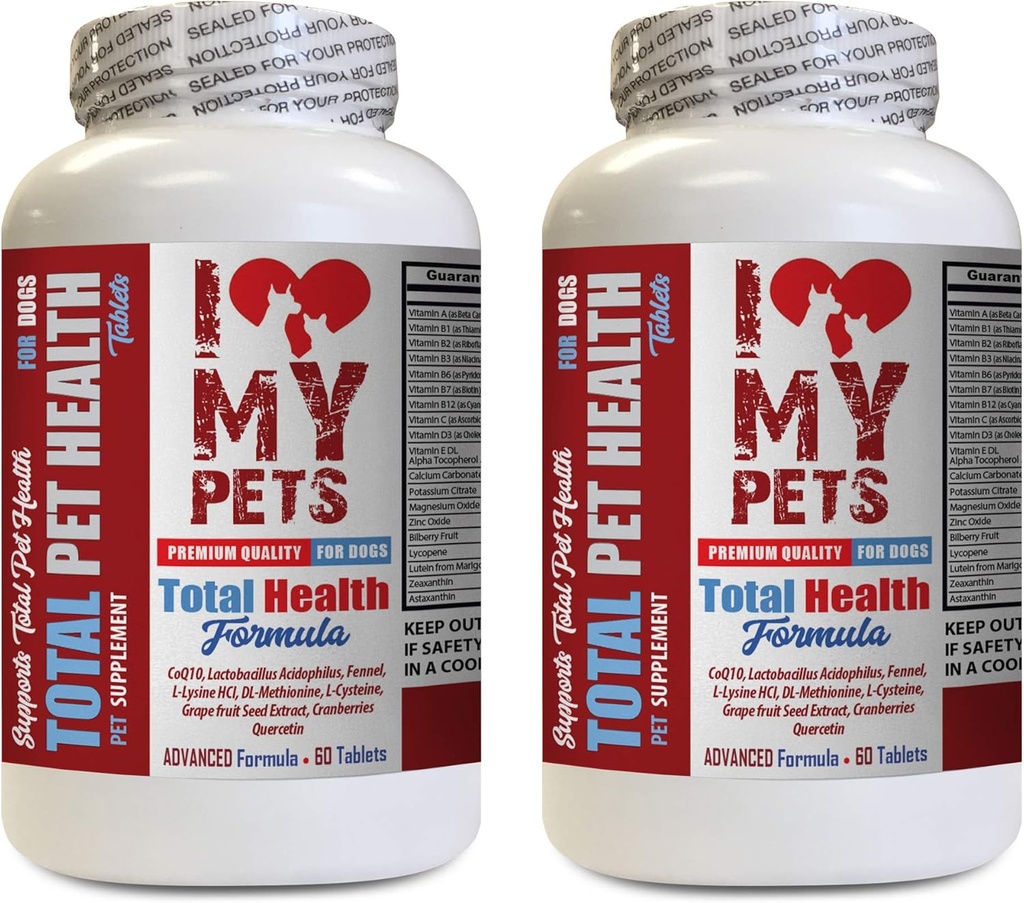 Iubesc PETS LLC Dog Imunitate - Câinele Total PET Sănătate - Formula Premium - Cel mai bun Complex - Dog Vitamina a - 2 Sticle (120 tratează)