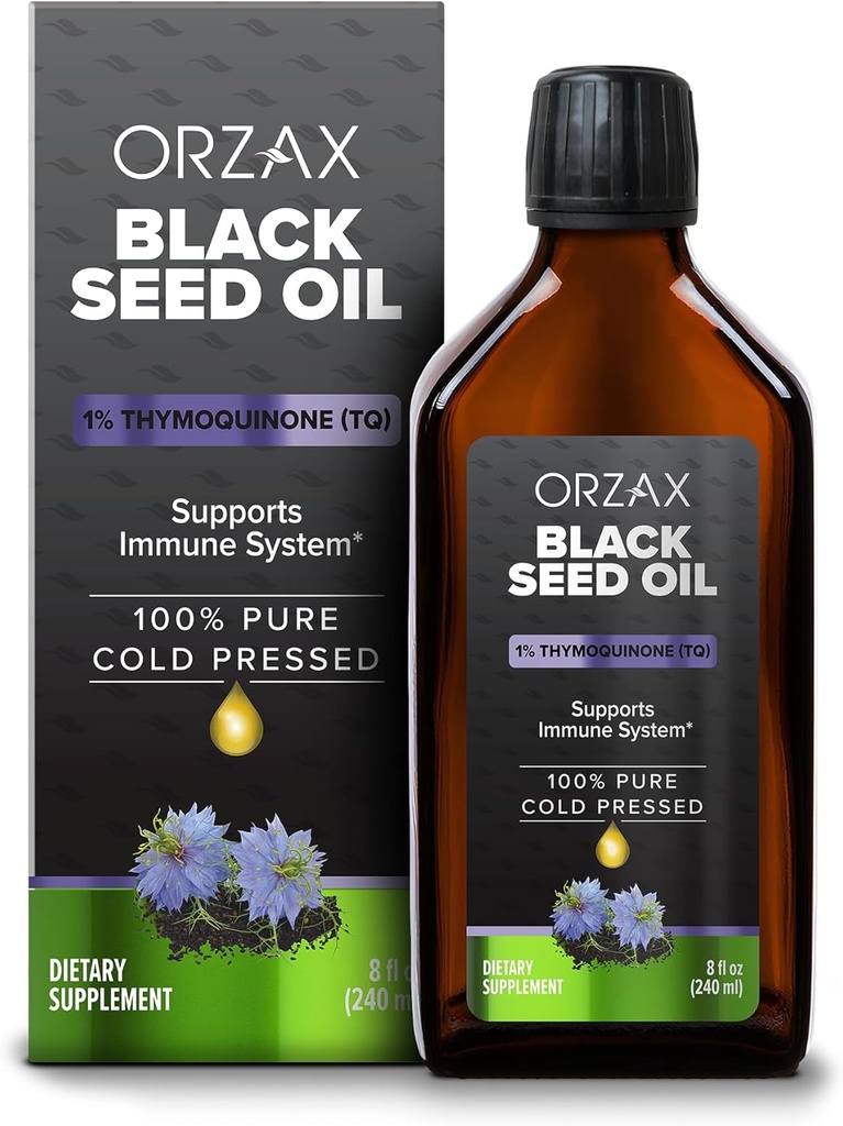 OrzAX Black Seed Seed Oil Liquid (8 fl oz) - Rece presat 100% Pure 