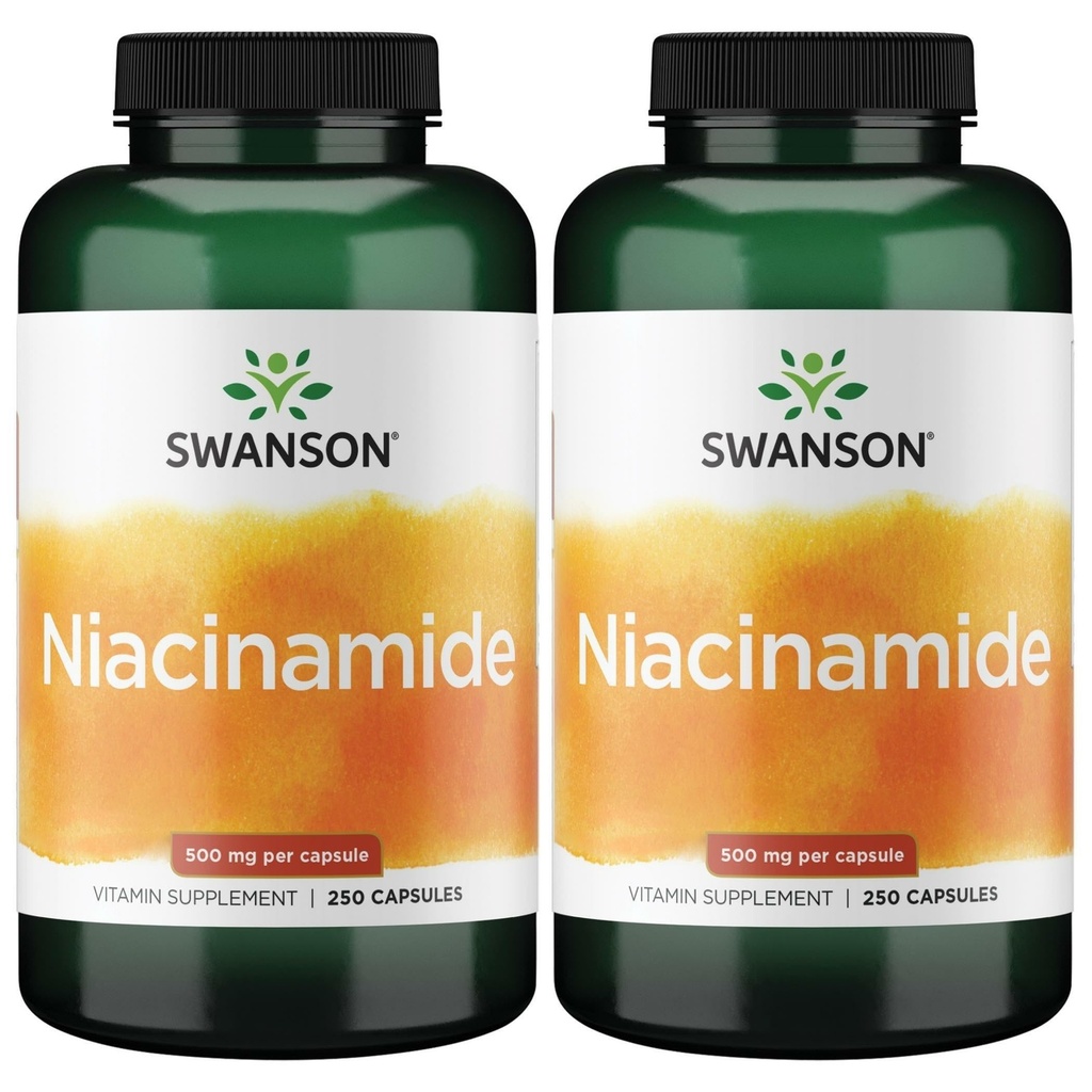 Swanson Niacinamidă 500 mg 250 capsule (2 cutii)