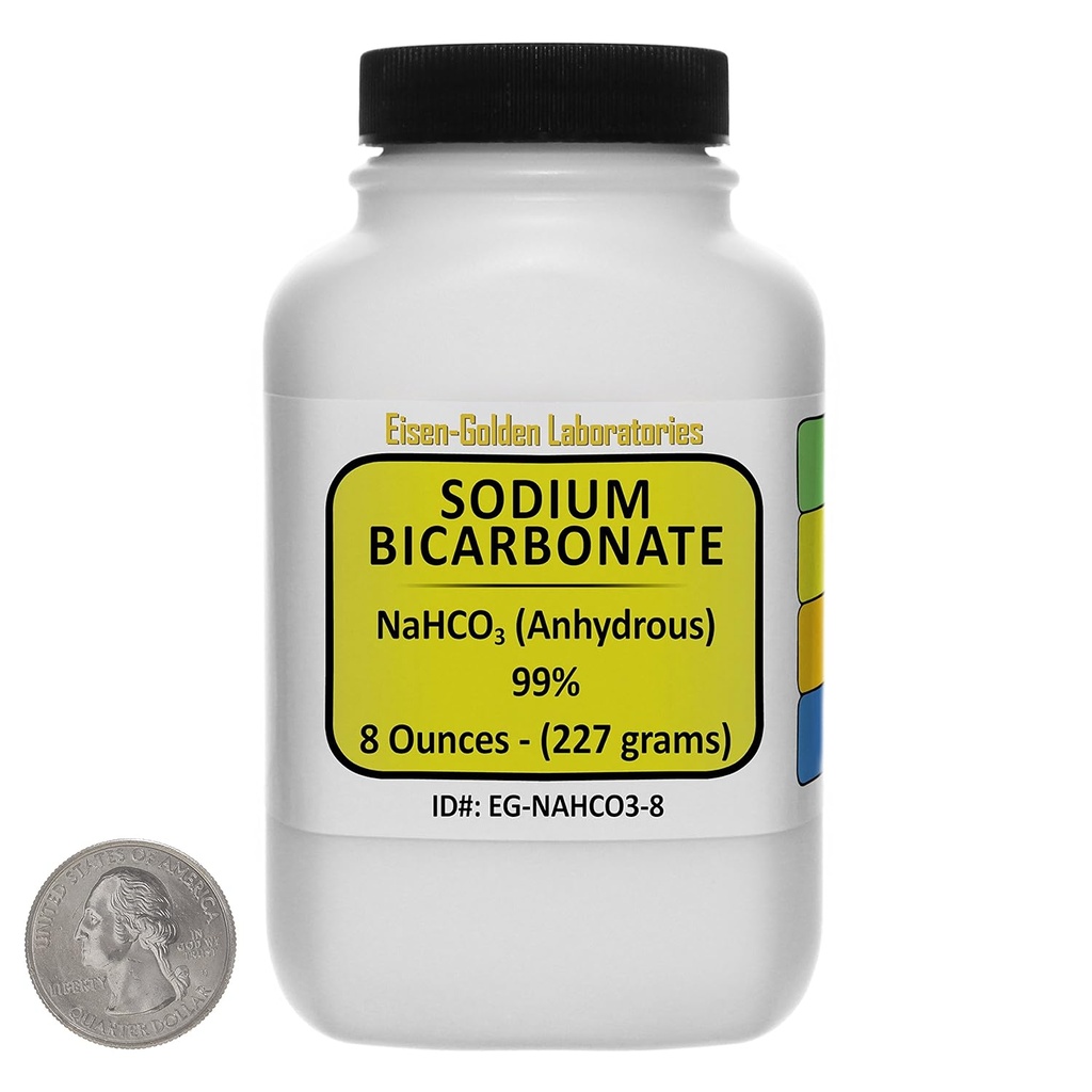 Bicarbonat de sodiu [NaHCO3] 99% ACS Grad pulbere 8 Oz într-o sticlă Space-Saver SUA