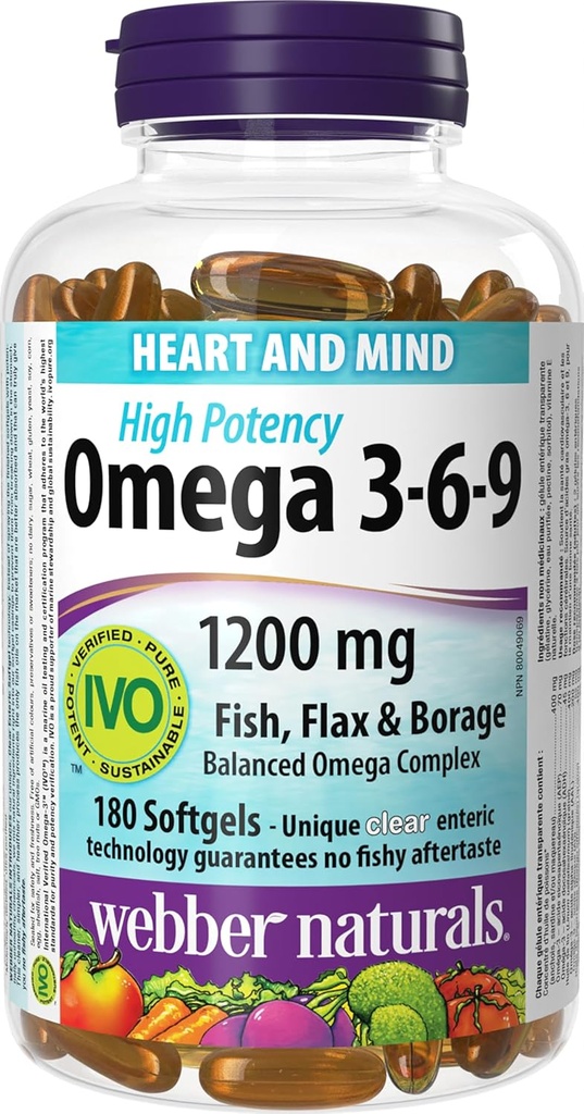 Webber Naturals High Potentity Omega 3-6-9, 18000Count