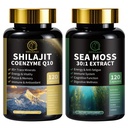 Silajit pentru bărbaţi, muşchi de mare şi şilajit Bundle, toate în 1 Suplimente cu Coenzima Q10, Black Seed, Ashwagandha, Taurina, Bredock pentru energie, Rezistenţă, Antioxidant şi suport imunitar, 240 Capsule