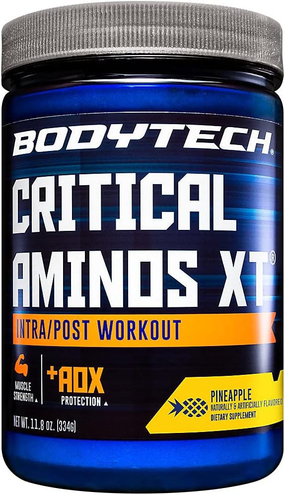 BODYTECH Aminos Critical XT Intra/Post Workout Ananas - Suportă recuperarea musculară (11,8 Ounce Powder)