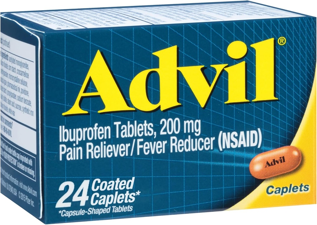 Advil Ibuprofen Caplete acoperite Durere Reliever şi Reductor de febră 200 Milligram 24Ct