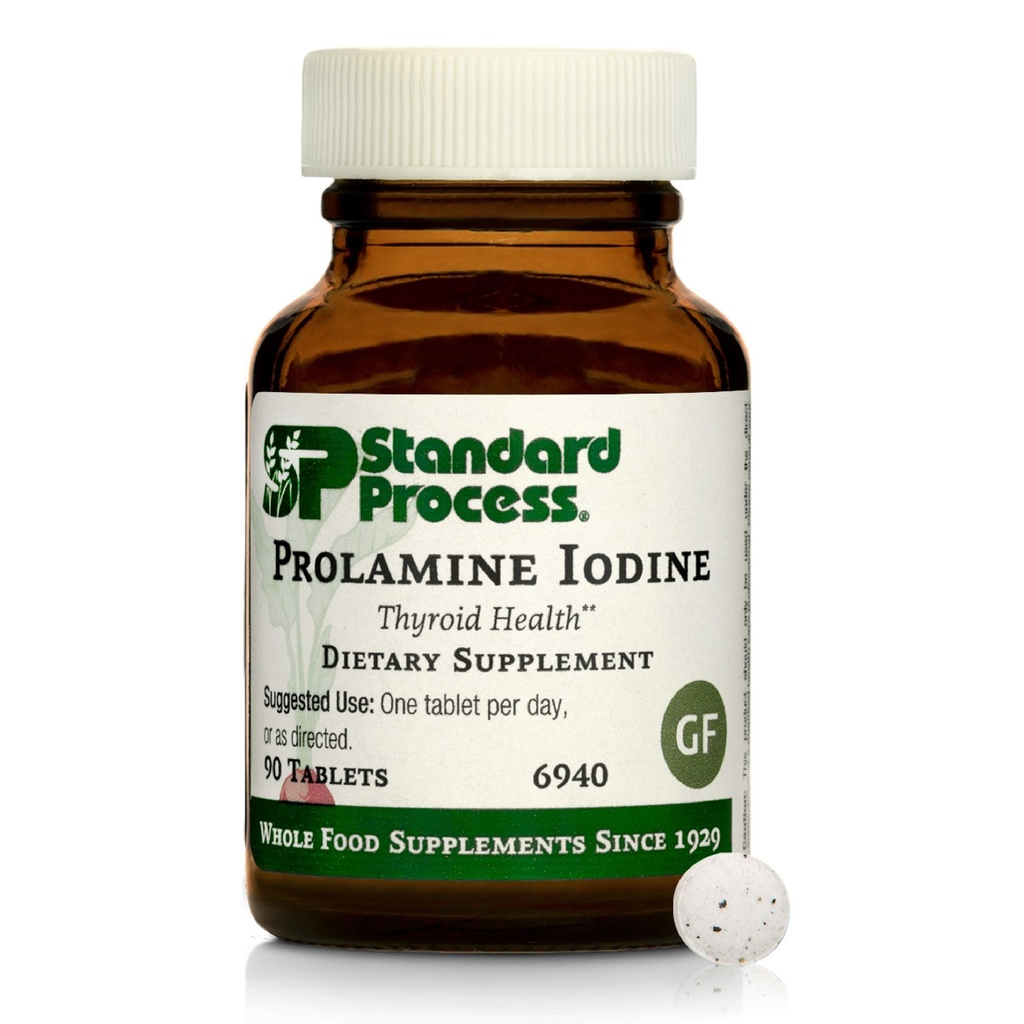 Proces standard Prolamină Iod - Suplimentul de sănătate tiroidiană - Suport endocrin esenţial cu iod - Gluten-Free, non-Dairy, & Non-Soy - 90 comprimate (90 Servings)