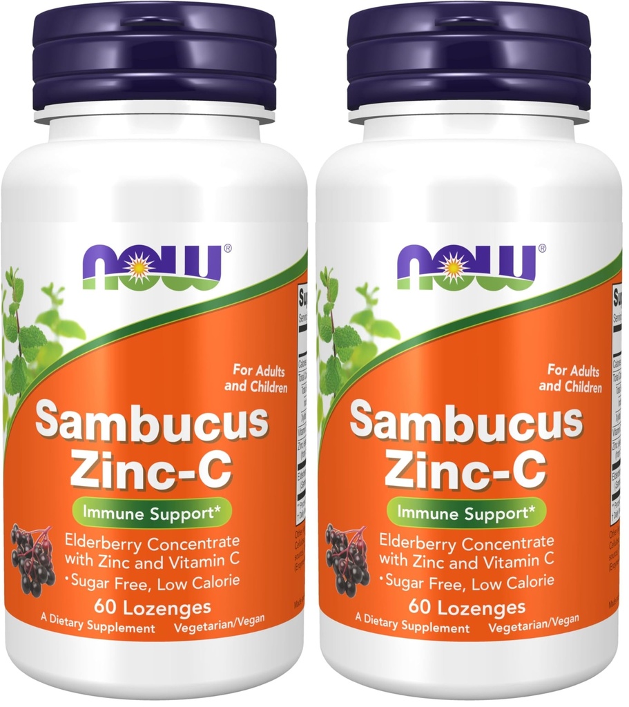 Acum Suplimente, Sambucus Zinc-C cu concentrat de elderberry și vitamina C, 60 Lozenges (Pachet de 2)