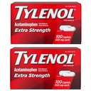 Tylenol Extra Force Pain Reliever și Reductor de Febră Caplete, 500 mg Acetaminofen, Pastile de calmare a durerii pentru dureri de cap, dureri de spate, dureri de dinți și dureri minore de artrită, 200 Conte