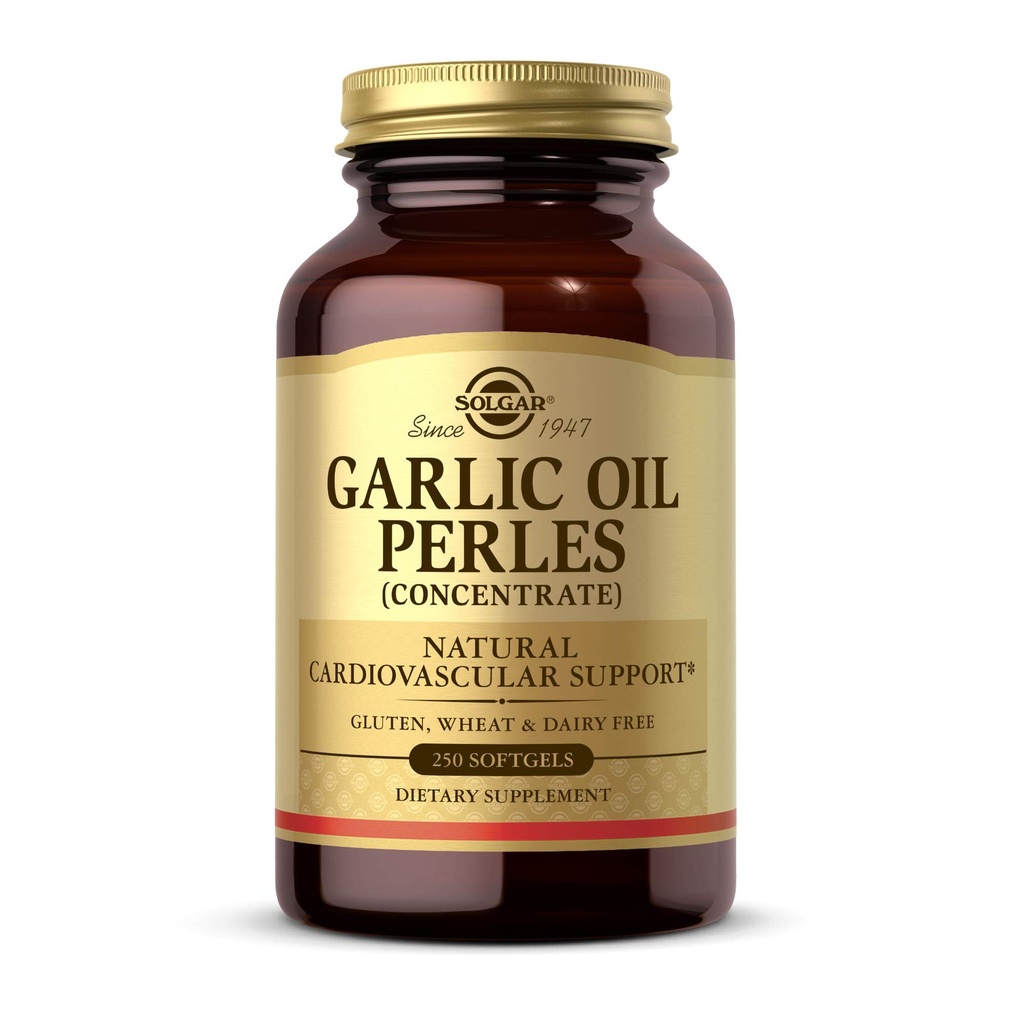 Solgar ulei de usturoi Perles, 250 Softgels - suport cardiovascular natural - concentrat ulei de usturoi, Odor redus - Gluten gratuit, lactate gratuit - 250 Serviri