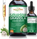 Soursop Bitters Liquid Drop: Organic Graviola Soursop Leaf Extract lichid pentru suport Cell, Regenerare, Immune Boost, Relaxați-vă și suport antioxidant