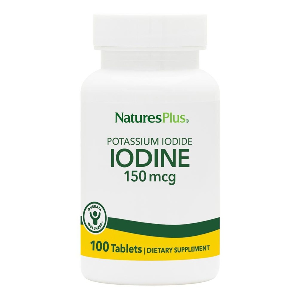 NaturasPlus Iodură de potasiu - 150 mcg, 100 comprimate Vegan - Supliment de suport tiroidian, Sprijină Sănătate respiratorie - vegetariană, Gluten gratuit - 100 Serviri