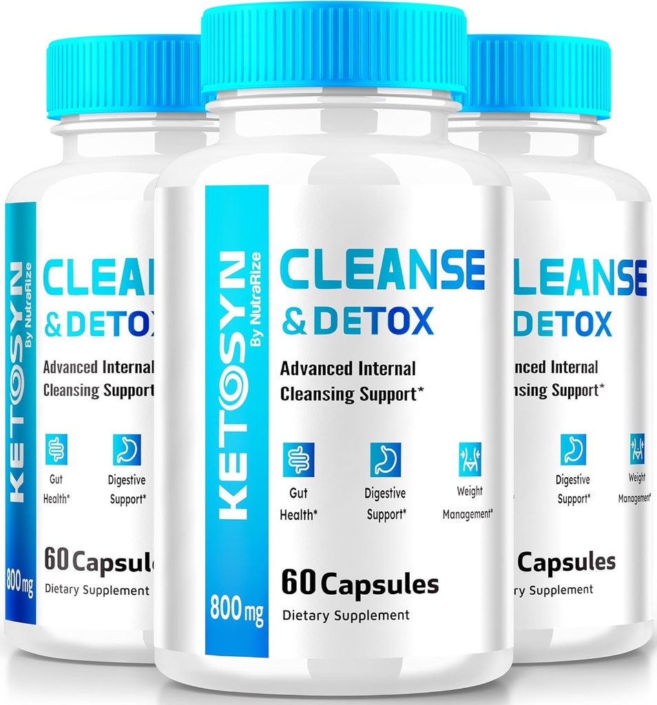 (3 ambalaj) Ketosyn Cleanse & Capsulele de dezintoxicare, Ketosyn pastile pentru pierderea în greutate avansată, puterea maximă Keto Blend Supplement suport, Keto Syn internă de curățare Pastillas Recenzii (180 capsule)