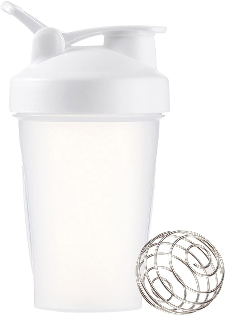 Agitator sticla 12 oz Proteina Shaker sticla de plastic pentru Pre & Post antrenament cu Twist si Lock cutie de proteine de stocare, Portabil de fitness flacon pentru fitness entuziaști sportivi (alb, 12 oz)