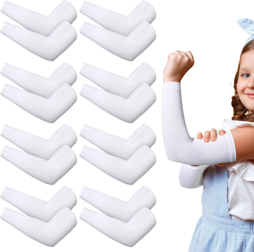 Eurzom 8 Perechi Eczema Mâneca pentru copii Toddler Braț Elastic Mâneci moi și nu rănește protecția UV piele