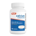 Comprimate de rugby de calciu 600 mg cu vitamina D3 200 UI (5 mcg) - Supliment alimentar fără gluten pentru sănătatea osoasă şi absorbţie de calciu, 60 Număr (1 ambalaj)