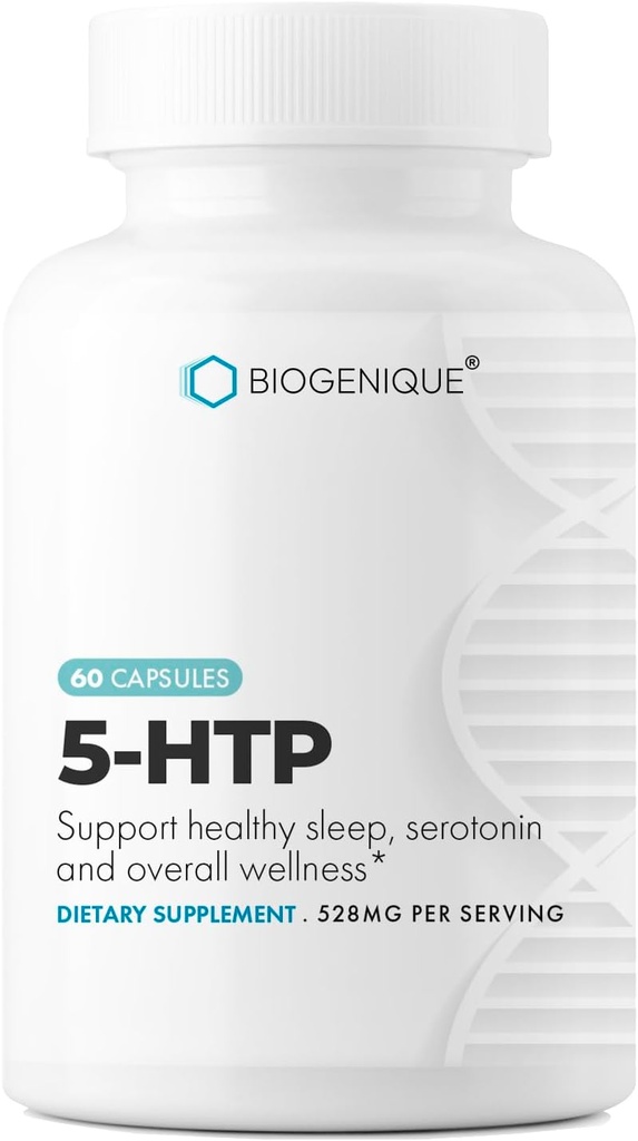 5-HTP (5-hidroxitriptofan) 200 mg, Mood Enhancer and Neurotransmitter Support* 60 Capsules 5htp Griffonia Simplicifolia - Made in USA