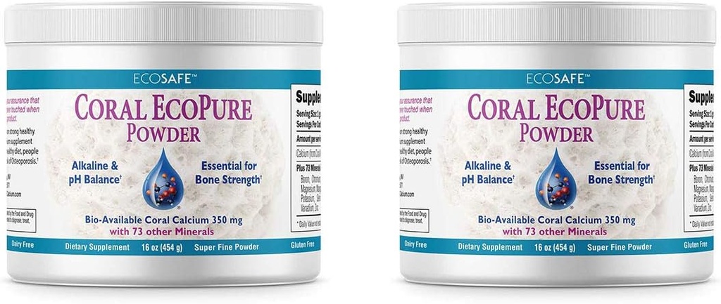 Ecopure Coral de calciu pulbere cu urme minerale - 16 Ounces