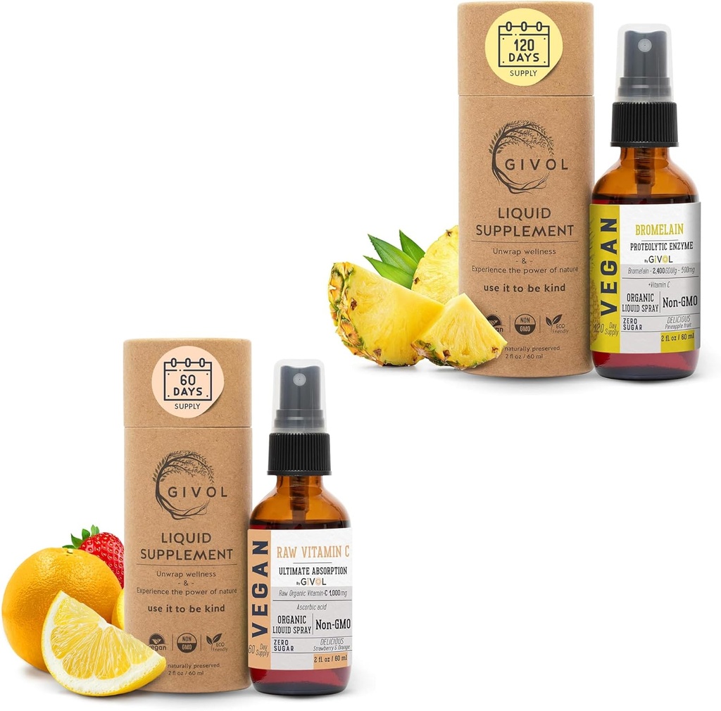 Bromelain crud Mist-Liquid Extract de Ananas - potența potențare îmbunătățită 500mg și vitamina C extra Forță Spray Mist: Zilnic Absorbție Support de proteine esențiale lichid, Optimizează beneficiile Wellness
