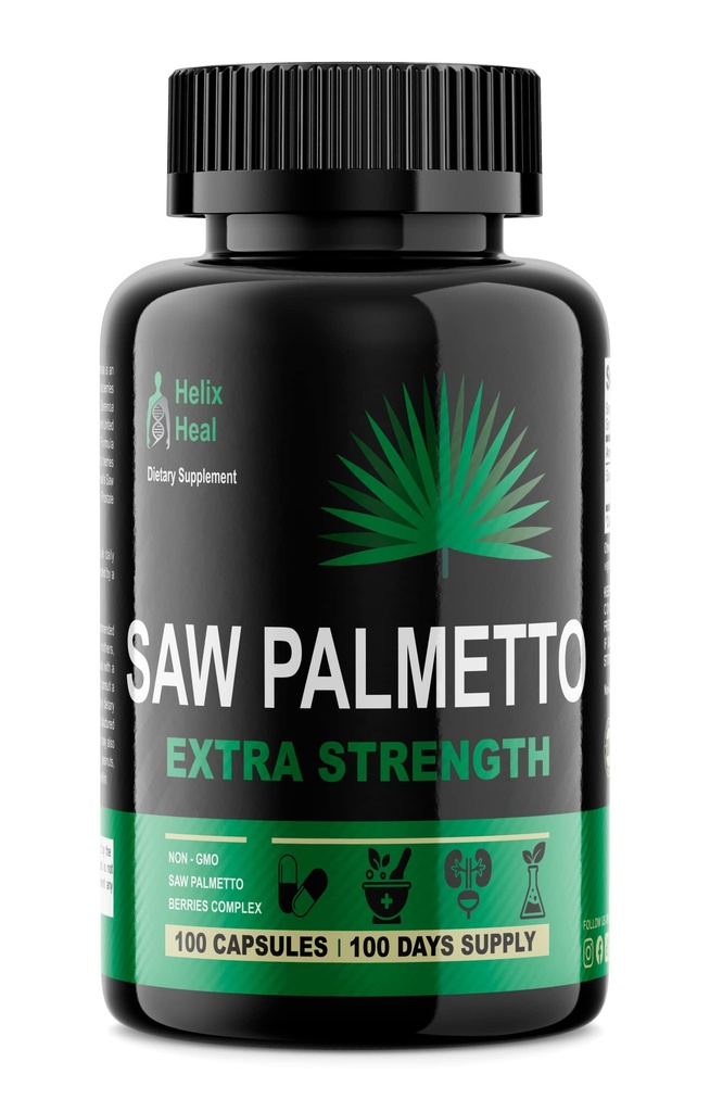 Saw Palmetto pentru barbati - Prostate Suplimente pentru sanatate urinara pentru barbati - Natural DHT Blocker, 500 mg Extra Putere Tratamente de crestere a parului - 100 capsule 3 luni de aprovizionare