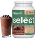 Pescience Select Pudra de proteine Vegan, Pe bază de plante praf de proteine, Amazing Gust, Smooth Texture, Pea and Brown Rice Blend, Dairy Free, Lactoză gratuit, Gluten gratuit - Ciocolata Bliss, 27 Serviri