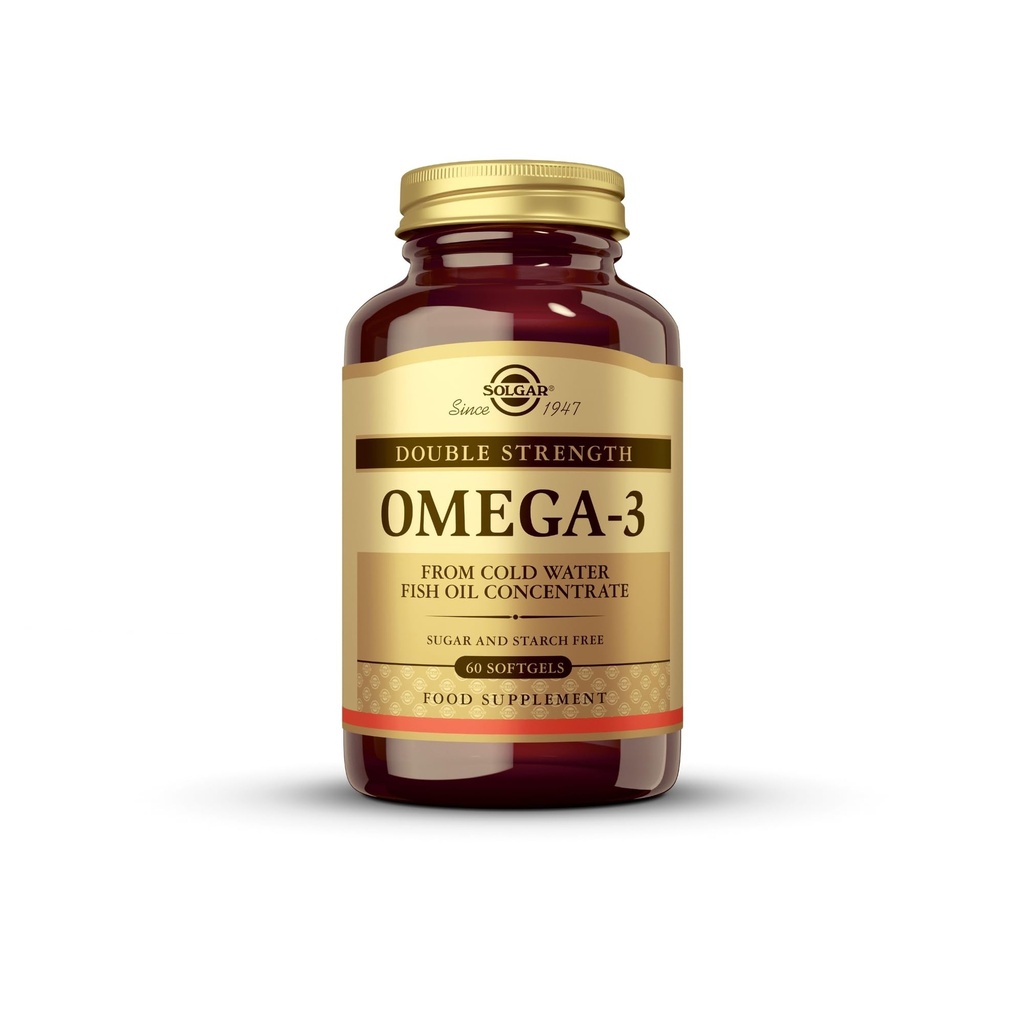 Solgar Dublu Putere Omega 3 700 mg - 60 Softgels - Include 600 mg EPA & DHA - non-GMO, Gluten Free - 60 Servings