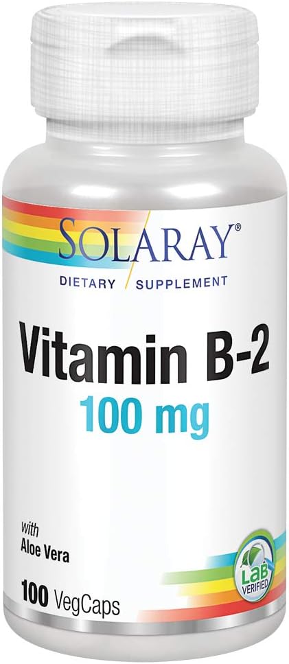 SOLARAY Vitamina B-2 Riboflavin 100 mg cu Aloe Vera 