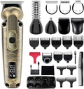 Hatteker Barbă Trimmer mustață Trimmer pentru bărbați 8 în 1 Viteză reglabilă Clipper de păr rezistent la apă T-Blade Electic Razor Shavers Cadou pentru bărbați fără fir Kit pentru înrooire cu nas față corp (Bronze)