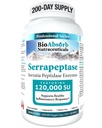 Bio Absorb Serrapeptase Enzyme, unităţi de potenţă mare 120000 (SPU), 200 de zile de aprovizionare, capsule vegetariene cu eliberare întârziată (DRcaps) pentru absorbţie maximă