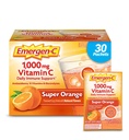 Emergen-C 1000mg Vitamina C pulbere pentru suport imunitar zilnic Cafeina fără vitamine C Suplimente cu zinc și mangan, vitamine B și electroliți, Super Orange Flavor - 30 Conte