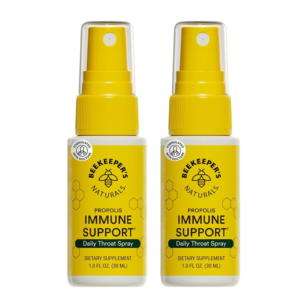 Naturals Propolis Propolis Gât Spray, Natural Immune Support & Sore Throat Relief - Antioxidanti, Keto, Paleo, Gluten-Free, 1.0 oz (Pachet de 2)